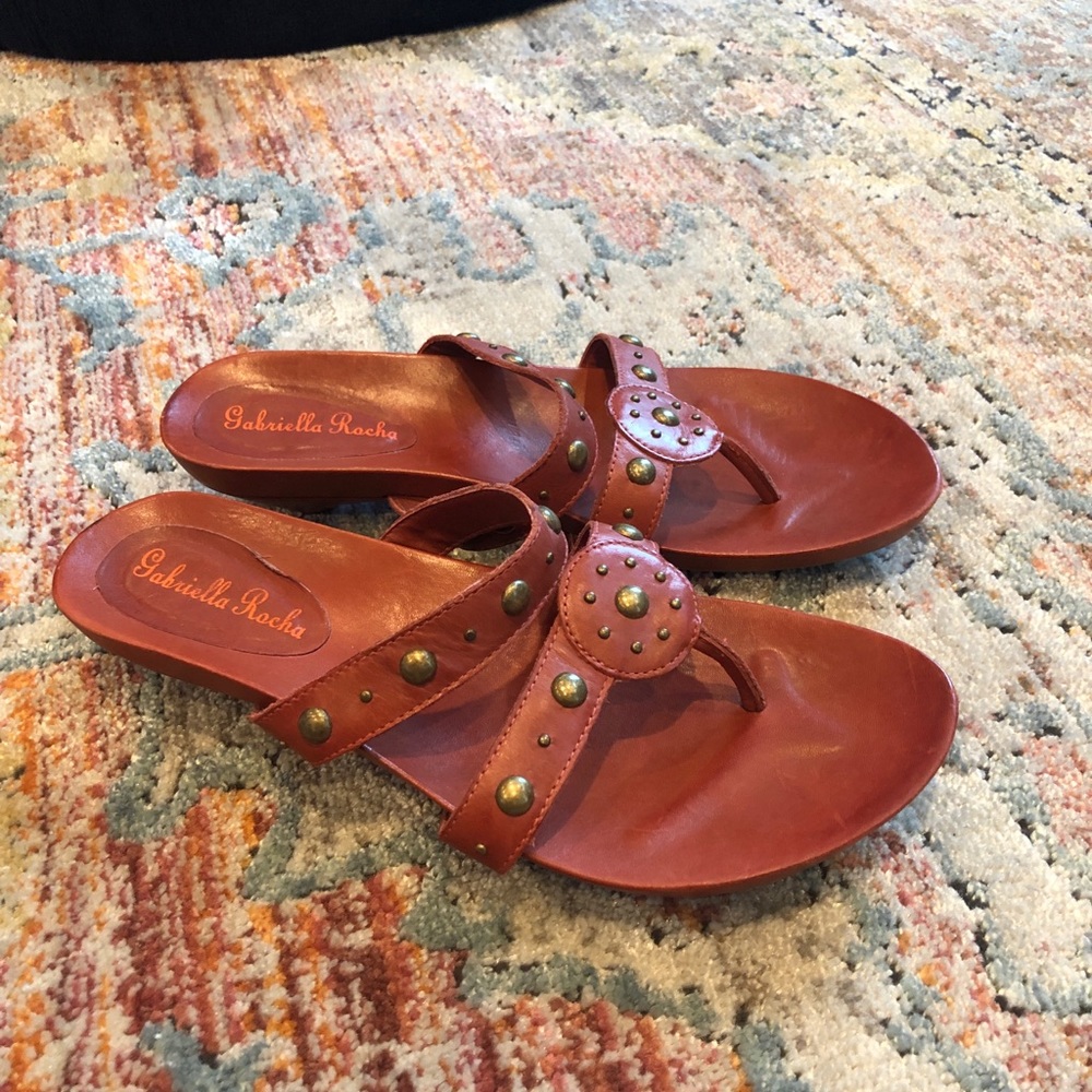 Gabriella Rocha Leather Sandals 9 - Picture 5 of 6